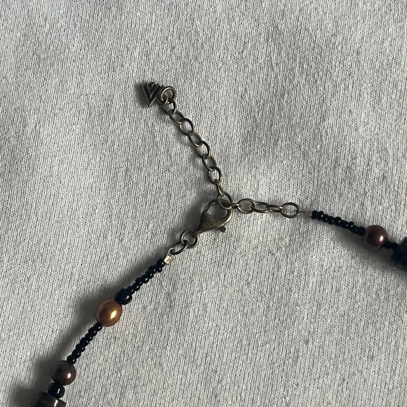 Retired Silpada necklace with double teardrop pendant in brass and silver - Picture 3 of 3